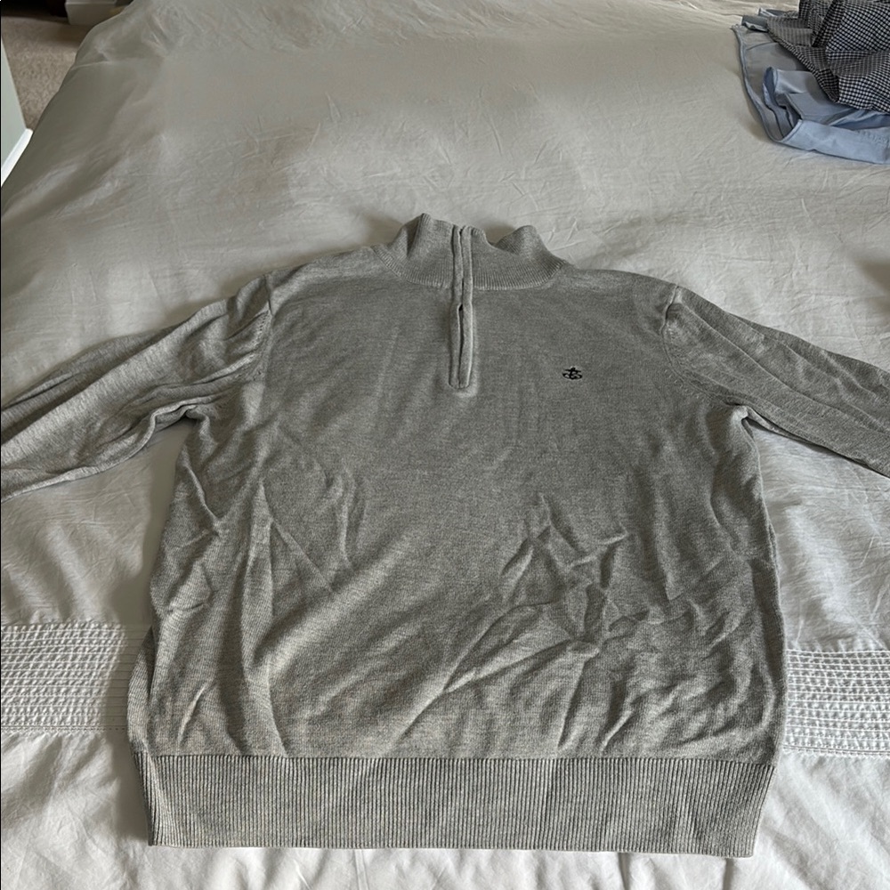 Men's Gray Half-Zip Sweater